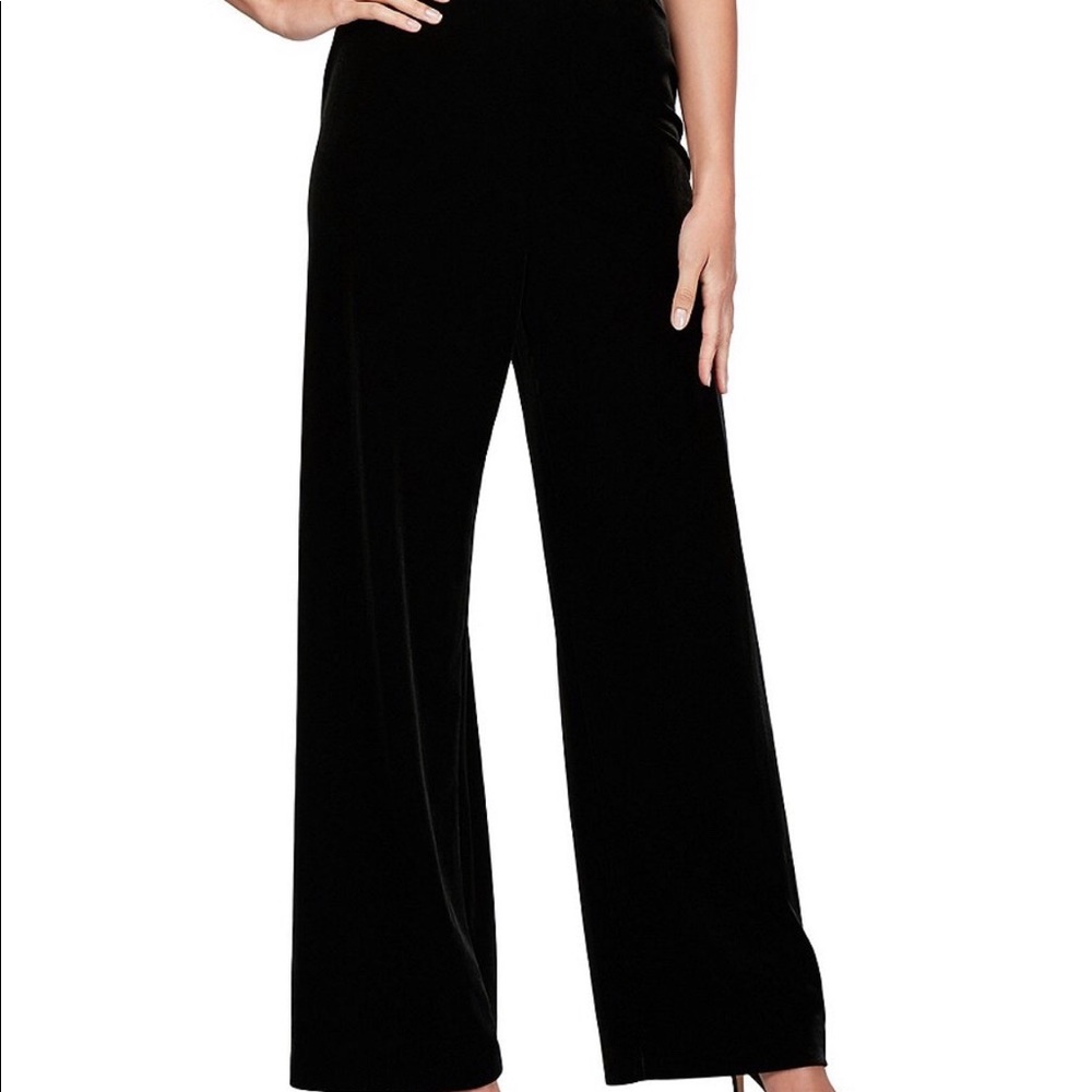 Alex Evenings Black Wide-Leg Evening Pants
